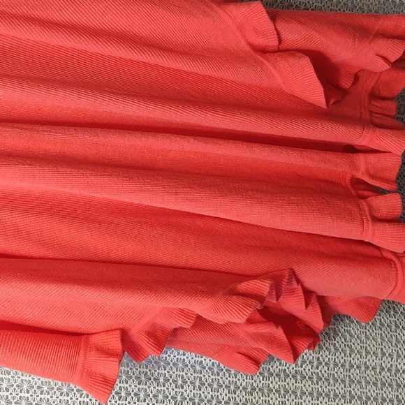 Coral Ruffled Women's Sweater - Picture 6 of 12